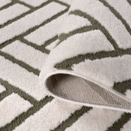 The Rugs Loft Olive And Ivory Herringbone Living Room Area Rug And Runners Soft Pile - thumbnail 6