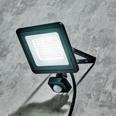 Litecraft Fergus Black Outdoor 30 Watt Led Flood Light With Pir Sensor - image 1