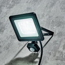 Litecraft Fergus Black Outdoor 30 Watt Led Flood Light With Pir Sensor - thumbnail 1