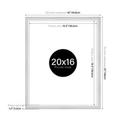 20X16 White Ornate Picture Frame (40.6 X 50.8Cm) Poster, Photo, Artwork, Gallery Wall Or Print - thumbnail 2