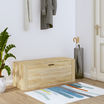 Berkfield Wall Shoe Cabinet Sonoma Oak 100X35X38 Cm Engineered Wood - image 1