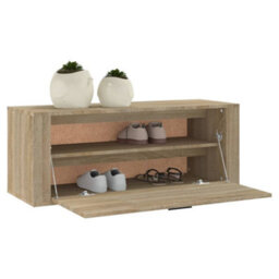 Berkfield Wall Shoe Cabinet Sonoma Oak 100X35X38 Cm Engineered Wood - thumbnail 4
