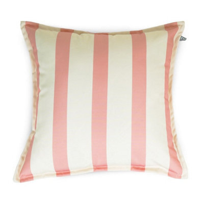 rucomfy Beanbags Rucomfy Indoor Or Outdoor Water Resistant Cushion - 45X45Cm Dusky Pink Striped Scatter Pillow - image 1