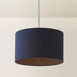 Valuelights Reni Navy Fabric Drum Ceiling Lamp Shade (D)25Cm - thumbnail 3