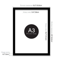 A3 Black Picture Frame Fits A3 (29.7 X 42Cm - 11.7 X 16.5In) Poster, Photo, Artwork, Or Print. - thumbnail 2