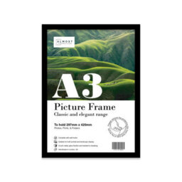 A3 Black Picture Frame Fits A3 (29.7 X 42Cm - 11.7 X 16.5In) Poster, Photo, Artwork, Or Print. - thumbnail 1