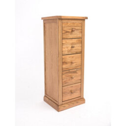 Cabinet Bits Salerno 5 Drawer Narrow Chest Of Drawers Wood Knob - thumbnail 2