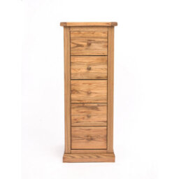 Cabinet Bits Salerno 5 Drawer Narrow Chest Of Drawers Wood Knob - thumbnail 1