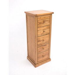 Cabinet Bits Salerno 5 Drawer Narrow Chest Of Drawers Wood Knob - thumbnail 3