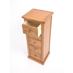 Cabinet Bits Salerno 5 Drawer Narrow Chest Of Drawers Wood Knob - thumbnail 4