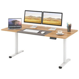 140X70Cm Natural Electric Height Adjustable Standing Desk - thumbnail 4
