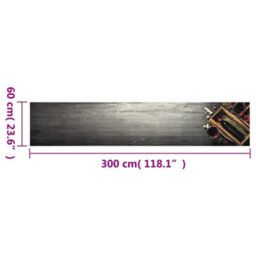 Berkfield Kitchen Rug Washable Wine Bottle 60X300 Cm Velvet - thumbnail 5