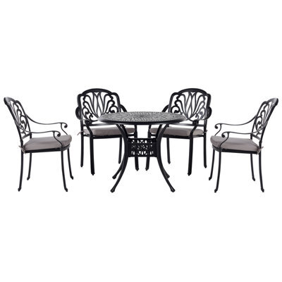 Beliani Garden Dining Set 4 Seater Ancona With Cushions Metal Black - image 1