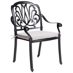 Beliani Garden Dining Set 4 Seater Ancona With Cushions Metal Black - thumbnail 4