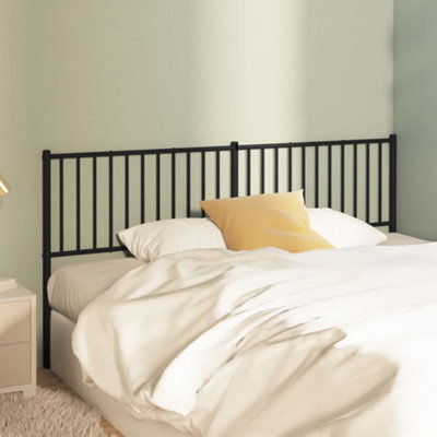 Berkfield Metal Headboard Black 180 Cm - image 1