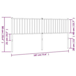 Berkfield Metal Headboard Black 180 Cm - thumbnail 7