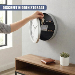 Wall Mounted Clock Storage Box Hidden Compartment - thumbnail 2