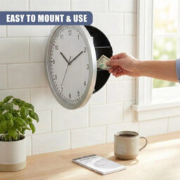 Wall Mounted Clock Storage Box Hidden Compartment - thumbnail 5