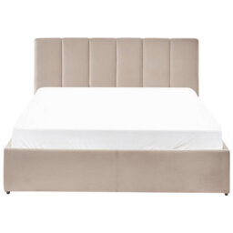Beliani Ottoman Bed Velvet Dreux 140 X 200 Cm (Eu Double) Taupe - thumbnail 7
