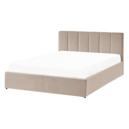 Beliani Ottoman Bed Velvet Dreux 140 X 200 Cm (Eu Double) Taupe - thumbnail 6