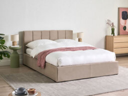 Beliani Ottoman Bed Velvet Dreux 140 X 200 Cm (Eu Double) Taupe - thumbnail 2