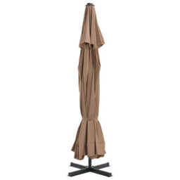 Berkfield Outdoor Parasol With Aluminium Pole 500 Cm Taupe - thumbnail 4