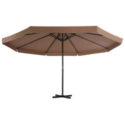 Berkfield Outdoor Parasol With Aluminium Pole 500 Cm Taupe - thumbnail 2