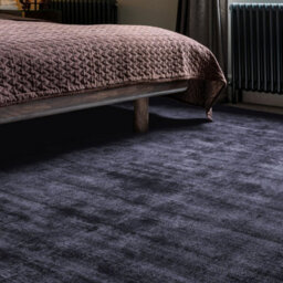 Blue Handmade , Luxurious , Modern , Plain Easy To Clean Viscose Rug For Living Room, Bedroom - 66 X 240 (Runner) - thumbnail 1