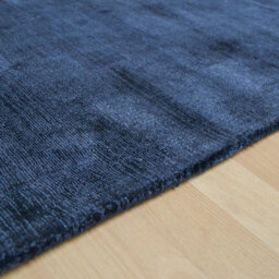 Blue Handmade , Luxurious , Modern , Plain Easy To Clean Viscose Rug For Living Room, Bedroom - 66 X 240 (Runner) - thumbnail 3