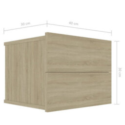 Berkfield Bedside Cabinet Sonoma Oak 40X30X30 Cm Engineered Wood - thumbnail 7