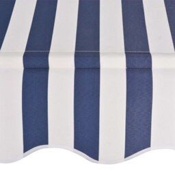 Berkfield Manual Retractable Awning 300 Cm Blue And White Stripes - thumbnail 4