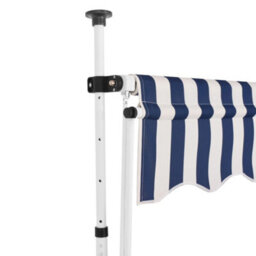 Berkfield Manual Retractable Awning 300 Cm Blue And White Stripes - thumbnail 2