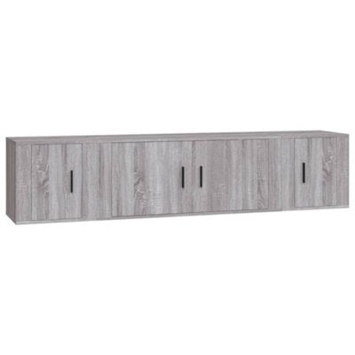 Berkfield Classic 3 Piece Tv Cabinet Set Grey Sonoma Engineered Wood - image 1