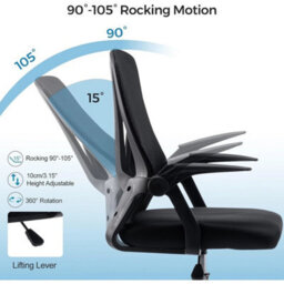 Ergonomic Office Chair With Flip-Up Arms And Gas Lift Height Adjustment - thumbnail 4