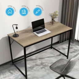 House Of Home Computer Desk Rustic Light Brown Top With Large Black Metal Frame For Home Office Or Bedroom Desk 120Cm - thumbnail 4