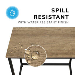 House Of Home Computer Desk Rustic Light Brown Top With Large Black Metal Frame For Home Office Or Bedroom Desk 120Cm - thumbnail 6
