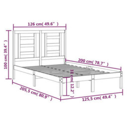 Berkfield Bed Frame Solid Wood Pine 120X200 Cm - thumbnail 6