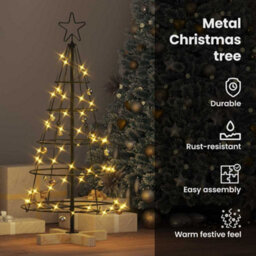 Vidaxl Christmas Cone Tree With Stand Black 90 Cm Steel - thumbnail 7