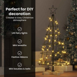 Vidaxl Christmas Cone Tree With Stand Black 90 Cm Steel - thumbnail 9