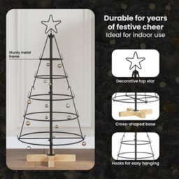 Vidaxl Christmas Cone Tree With Stand Black 90 Cm Steel - thumbnail 8