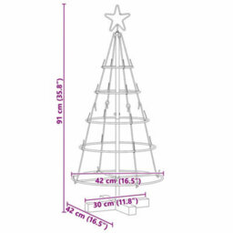 Vidaxl Christmas Cone Tree With Stand Black 90 Cm Steel - thumbnail 3