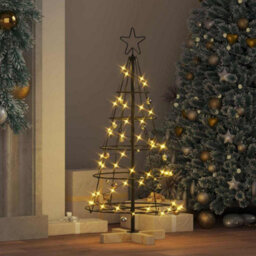Vidaxl Christmas Cone Tree With Stand Black 90 Cm Steel - thumbnail 4