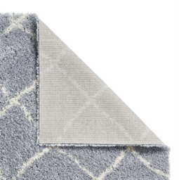 Grey Cream Shaggy Modern Geometric Moroccan Rug For Living Room Bedroom And Dining Room-160Cm X 220Cm - thumbnail 4