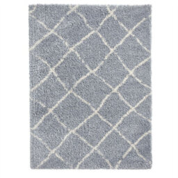 Grey Cream Shaggy Modern Geometric Moroccan Rug For Living Room Bedroom And Dining Room-160Cm X 220Cm - thumbnail 5