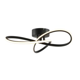 GoodHome Braxton Matt Metal & Plastic Black Led Ceiling Light - Refurbished - thumbnail 3