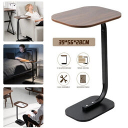 C Shaped Sofa Side End Table, Coffee Laptop Table, Bedside Desk For Living Room - thumbnail 4