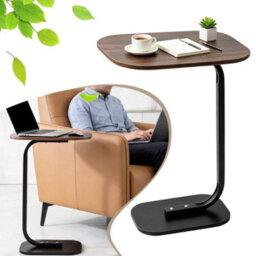C Shaped Sofa Side End Table, Coffee Laptop Table, Bedside Desk For Living Room - thumbnail 5