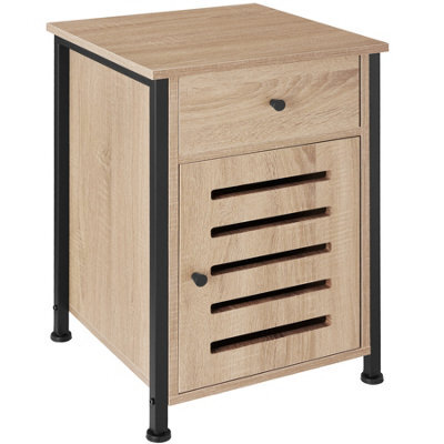 Tectake Bedside Table Waterford   - Industrial Wood Light, Oak Sonoma - image 1