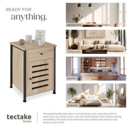 Tectake Bedside Table Waterford   - Industrial Wood Light, Oak Sonoma - thumbnail 7