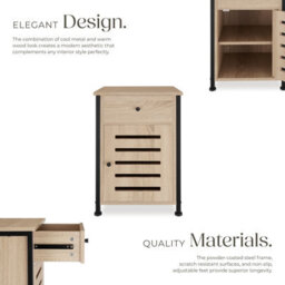 Tectake Bedside Table Waterford   - Industrial Wood Light, Oak Sonoma - thumbnail 3